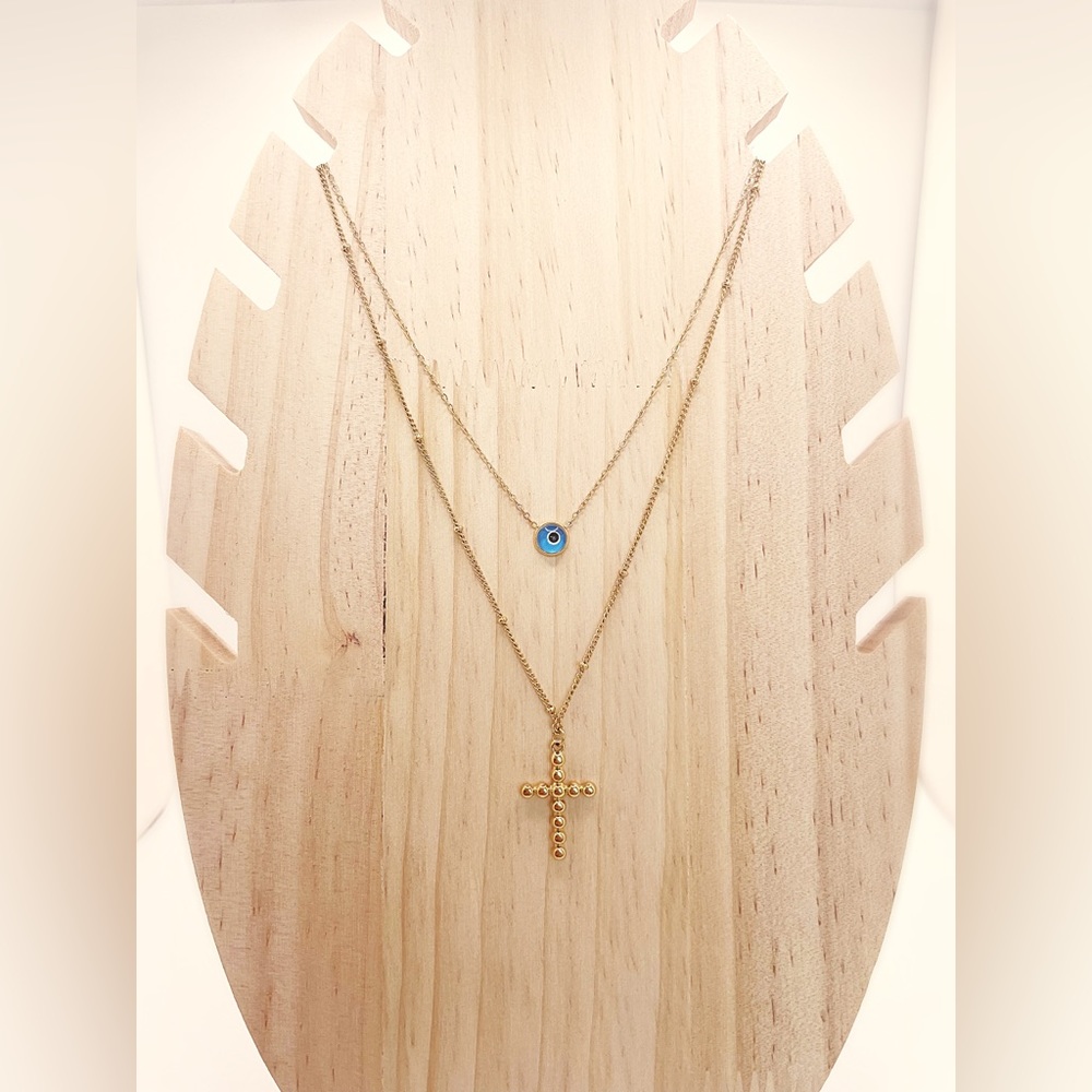Eye-Cross Beaded Necklace
